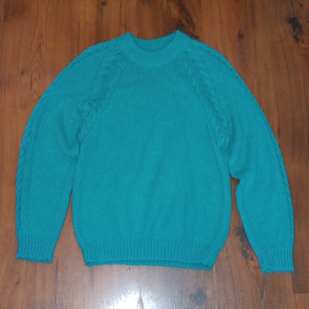 Chic Teal Crewneck Sweater. #334